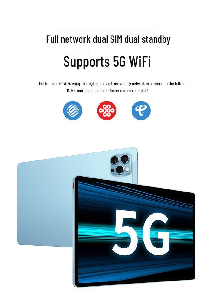 5G HD Планшет с Full HD экраном и защитой глаз для студентов и игр