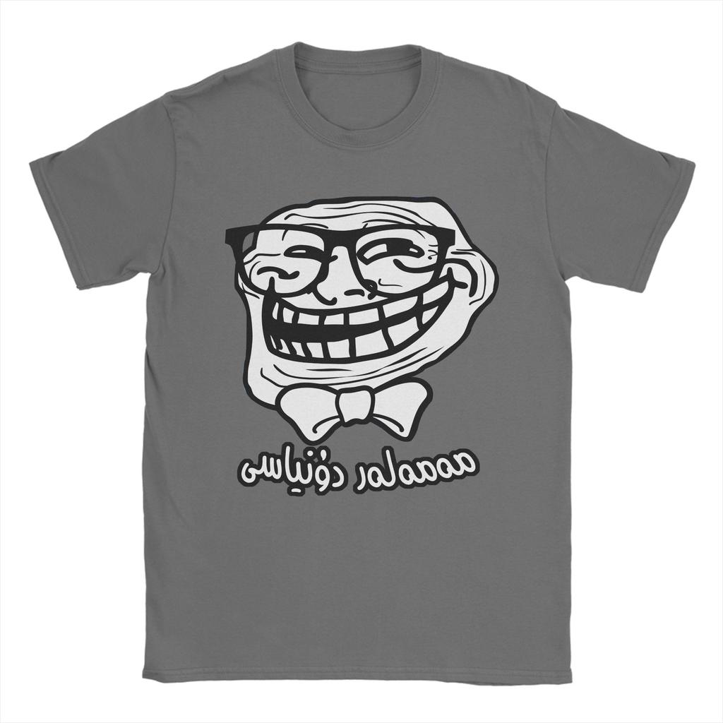 Графические футболки с мемом Trollface для унисекс Винтажные хлопковые футболки с круглым вырезом и коротким рукавом Одежда больших размеров