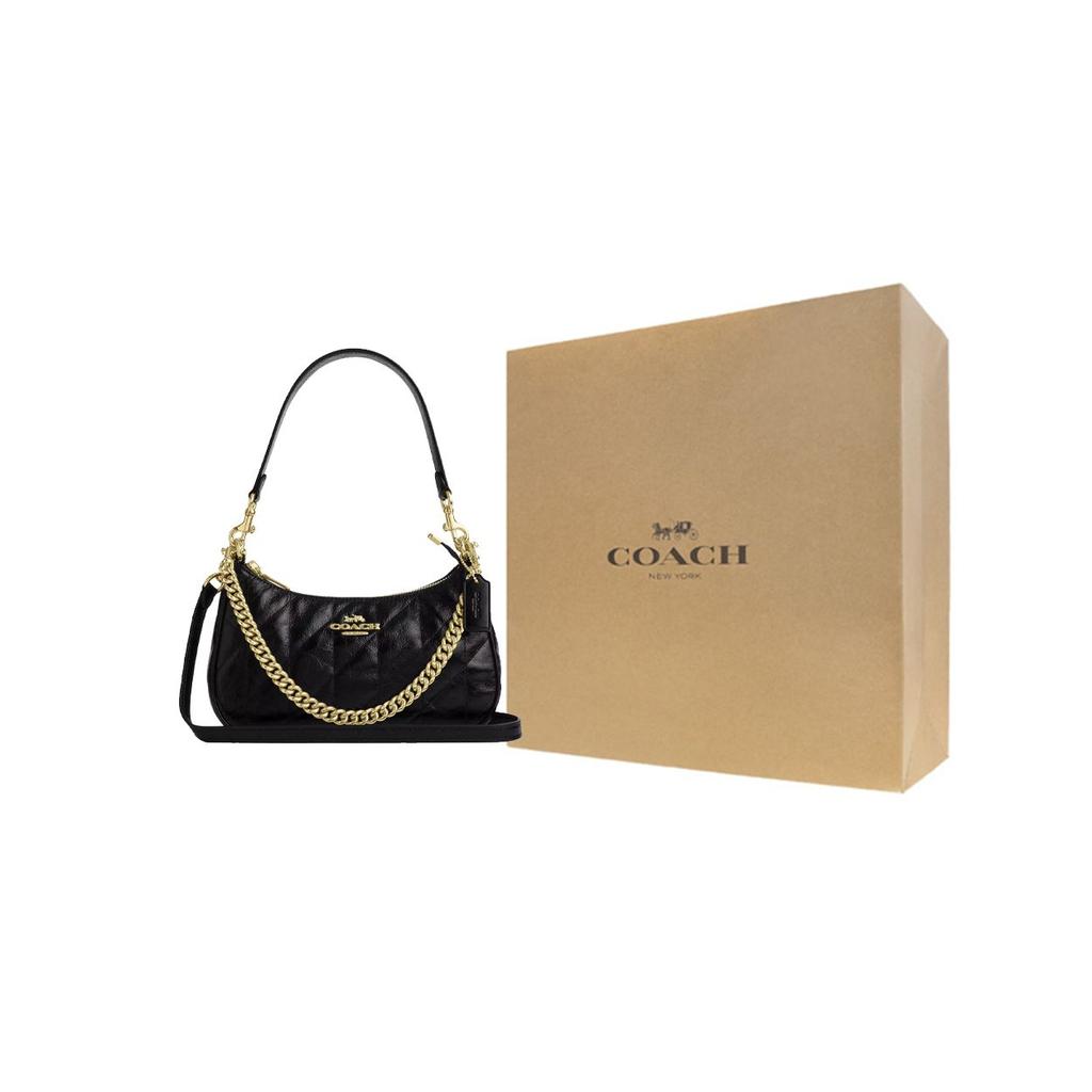 Coach Teri 15 Zipper Cover Leather Mini Shoulder Bag Women bags Gold Black CDY83-IMBLK