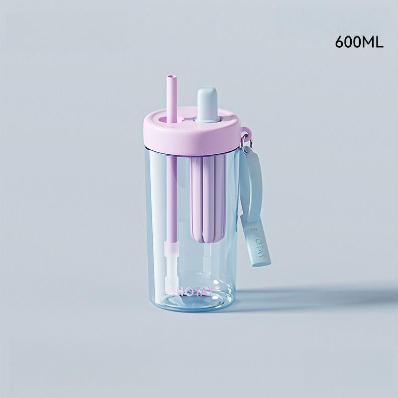 SHOTAY 600/800 мл Кружка для воды Герметичная Кружка для чая Портативная Кружка-поилка с Защитной от пыли Крышкой для соломинки Летняя Кружка для напитков с Ситечком для чая