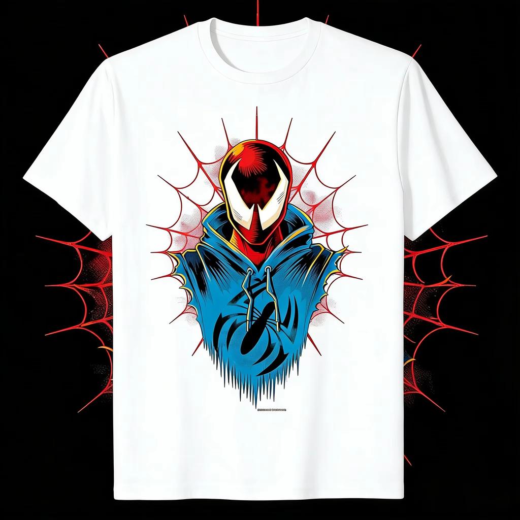 2026 new New design Venom comic style highquality printed Unisexs and Womens pure cotton shortsleeved casual Tshirt