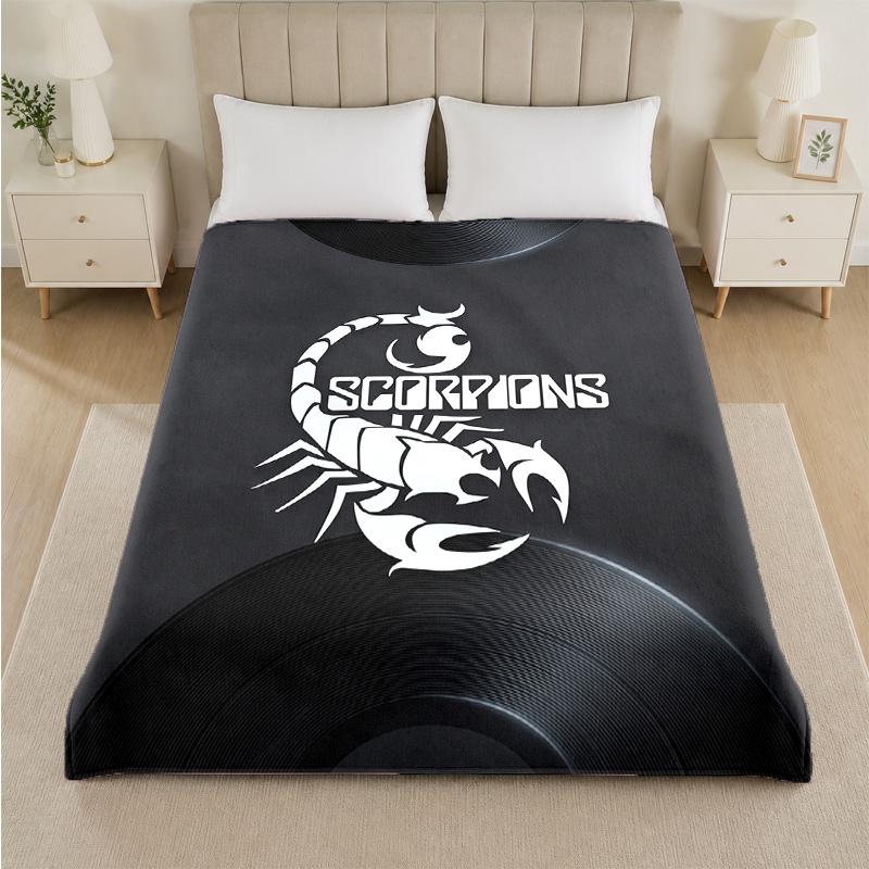 Scorpions Print Flannel Blanket Cozy Lightweight Plush Throw Blanket For Bed Sofa Household Use