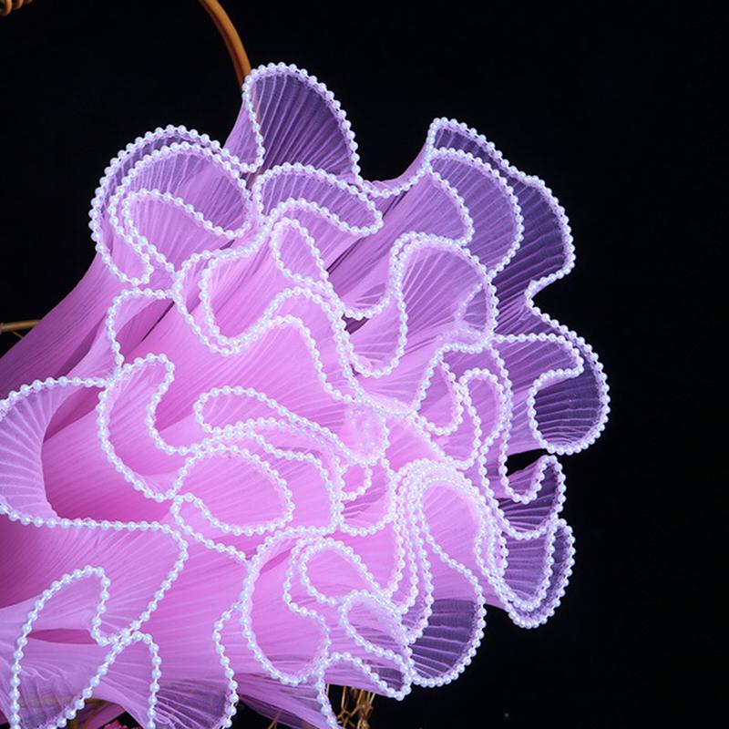 4Ярда*28СМ Упаковочное кружево Бумага Цветочная упаковка Сетка Пряжа Букет в рулоне Волнистая пряжа Жемчужная кромка Сетка Ручная работа Флорист