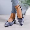 2024 Новая модная универсальная женская обувь на плоской подошве с острым носком Весна и Осень Популярная женская джинсовая обувь без застежек