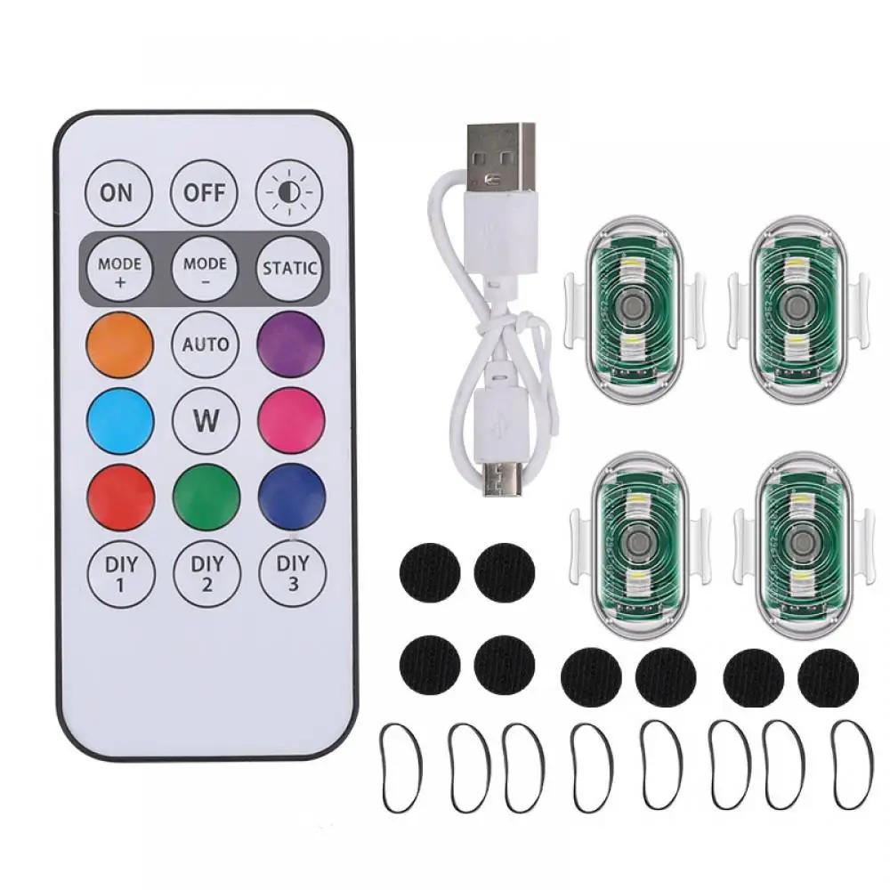 Универсальный беспроводной RGB LED стробоскоп для мотоцикла, водонепроницаемый, с пультом дистанционного управления, для мотоциклов, самолетов, предупреждающие огни