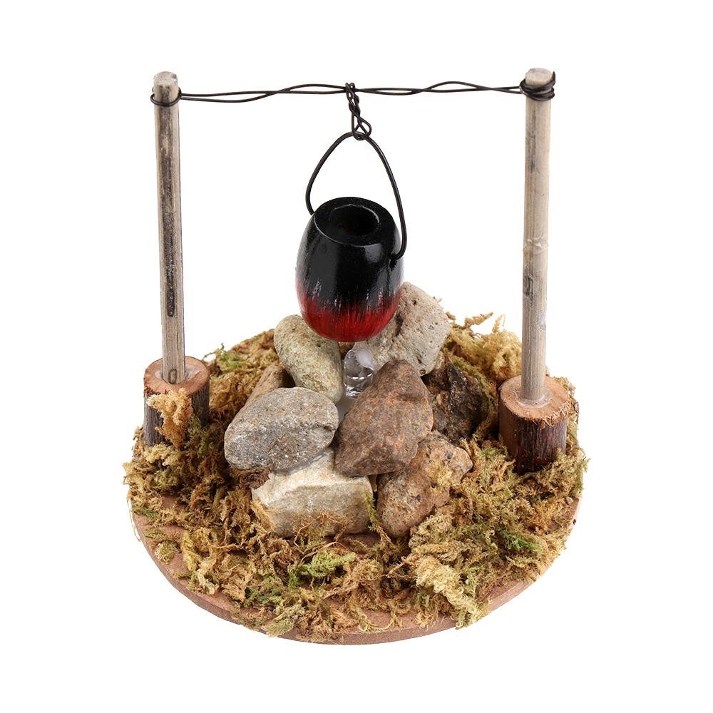 Аксессуары для кукол Декор для сказочного сада Кукольный домик Костер Миниатюры Костер Сцена модели 'Вилла'