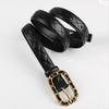Belt Women's Retro Pin Buckle Belt Decoration with Skirt Black Simple Belt Jeans Belt