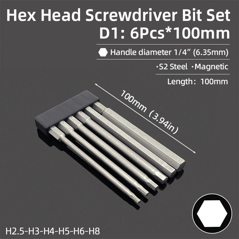 Набор шестигранных бит, торцевой шестигранный ключ, набор отверток, метрический шестигранный хвостовик SAE, магнитная отвертка, электрическая дрель из стали S2, ручные инструменты