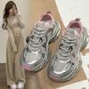 Heightened Wear-resistant Dad Shoes Women's  Summer New Silver Breathable Versatile Lightweight Sports Casual Shoes Women