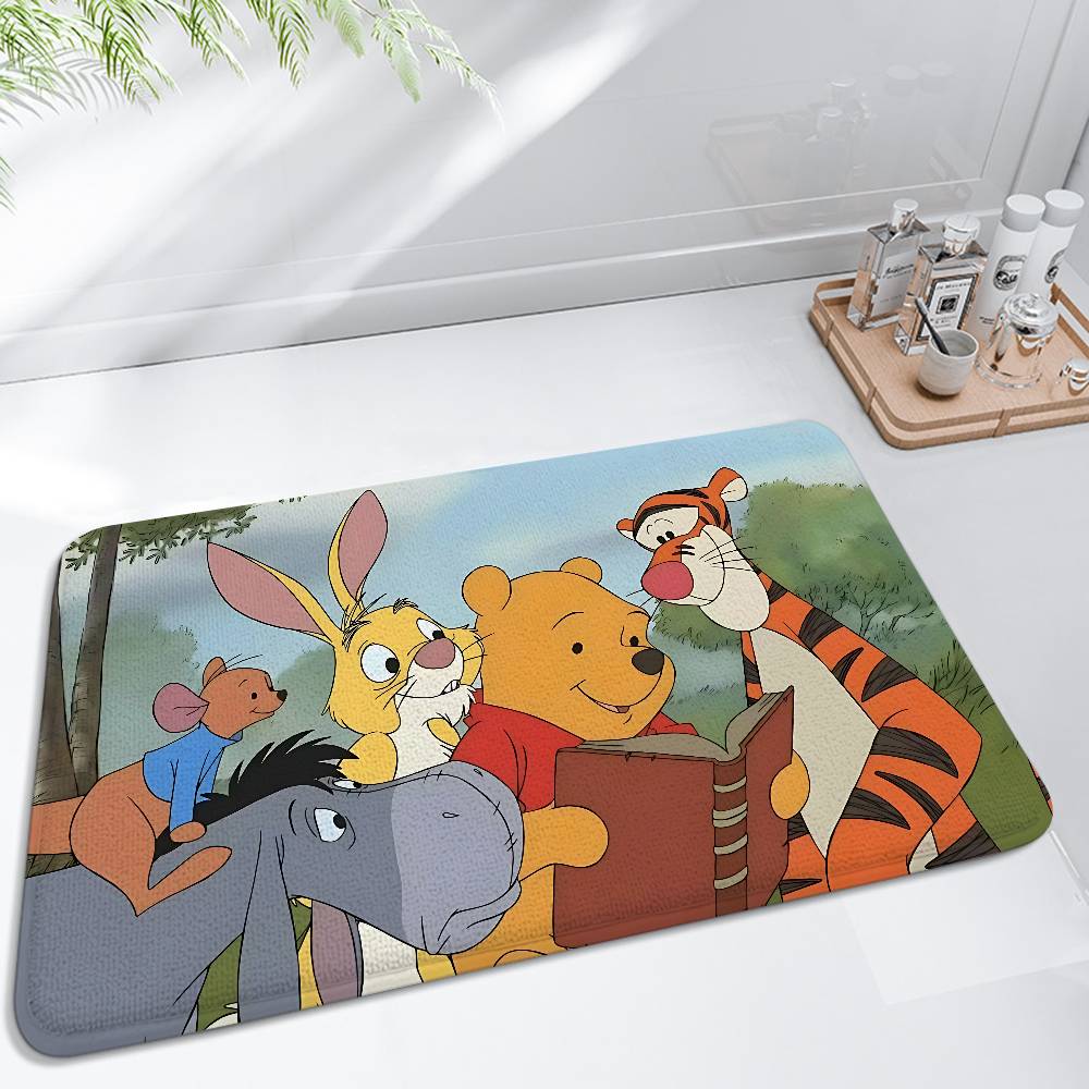 W-Winnie-T-The Pooh Floor Mats Home Laundry Rug Carpet For Living Room Decor Lounge Area Anti-slip Foot Mat Entrance Doormat
