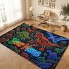 Dinosaur Theme Soft Crystal Velvet Rug Custom Name & Text Print Non Slip Floor Rug for Bedroom Living Room