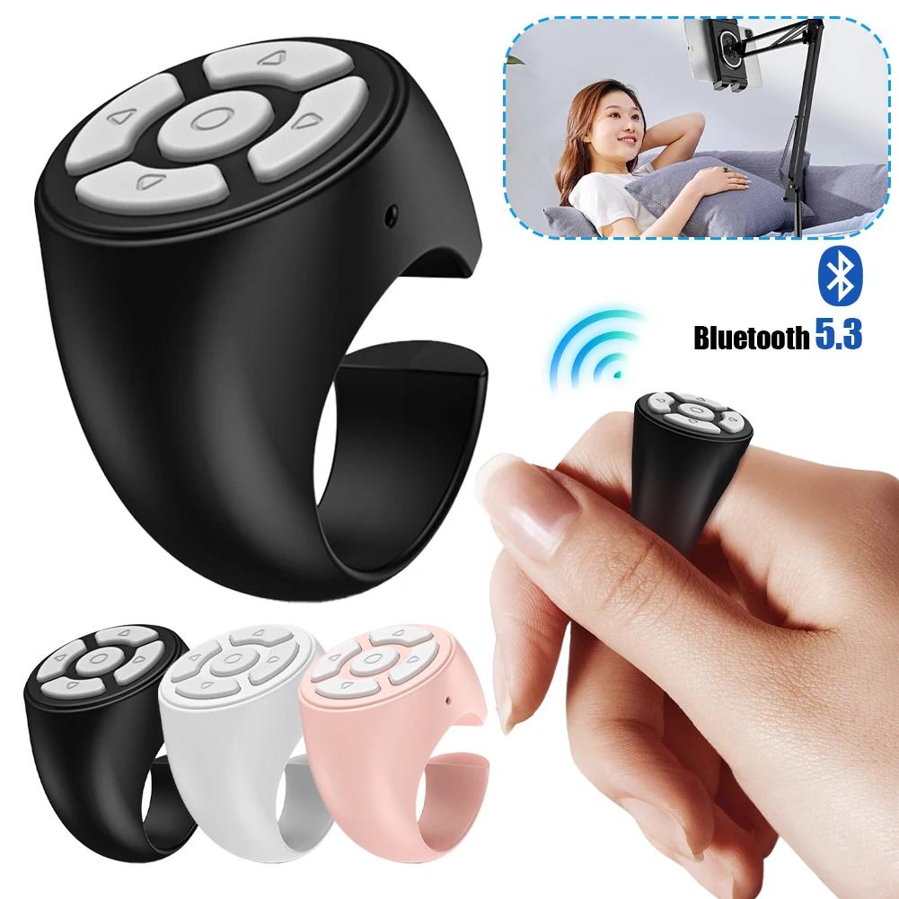 Finger Remote Control Scrolling Ring Tiktoks Remote Mobile Phone Video Remote Control Selfie Stick Camera Bluetoothcompatible 5