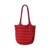 Trendy Sweet Knitted Tote Bag Breathable Lightweight Crochet Shoulder Bag Solid Color Polyester Seaside Vacation Handbag School