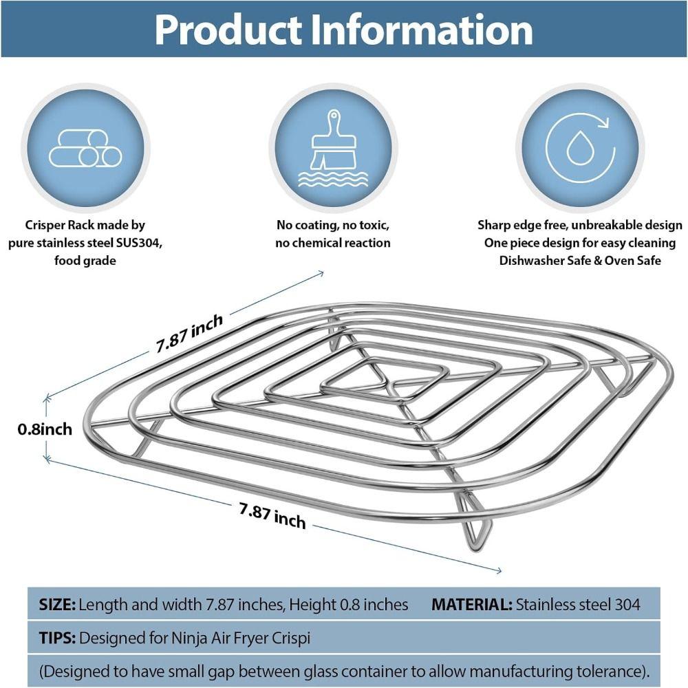 SUS304 Air Fryer Accessories Easy Clean Cooking Rack for Ninja Crispi FN101/AS101 Kitchen