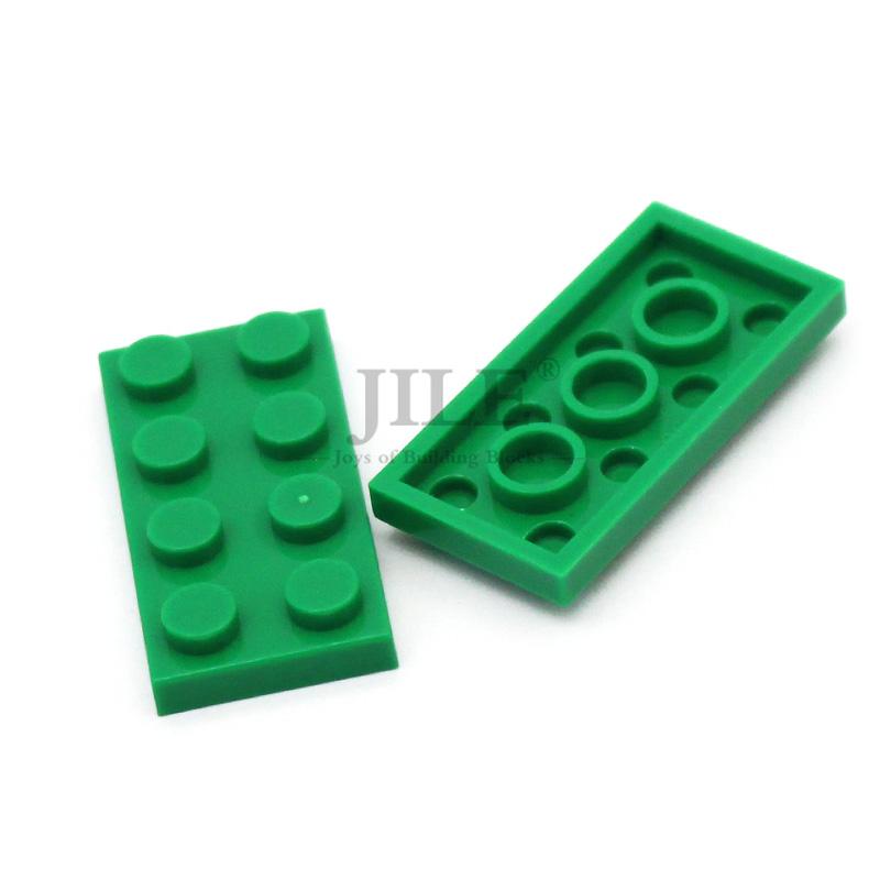 100pcs Moc Tiles Plate 2x4 3020 Short Piece DIY Classic Base Building Blocks Bricks Compatible City Street Scene Assembles Toy
