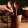 2pcs Long Handle Japan-Style Wooden Spoon Simple Style Wooden Teaspoon New Soup Spoon