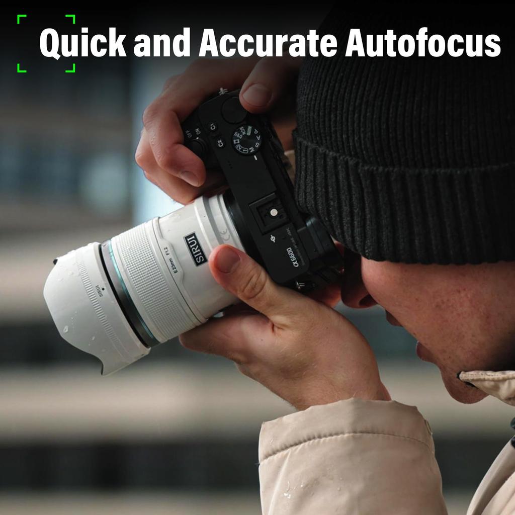 SIRUI Sniper 56mm Autofocus Wide Angle Camera Lens Lens, F1.2 APS-C (Z Mount, White)