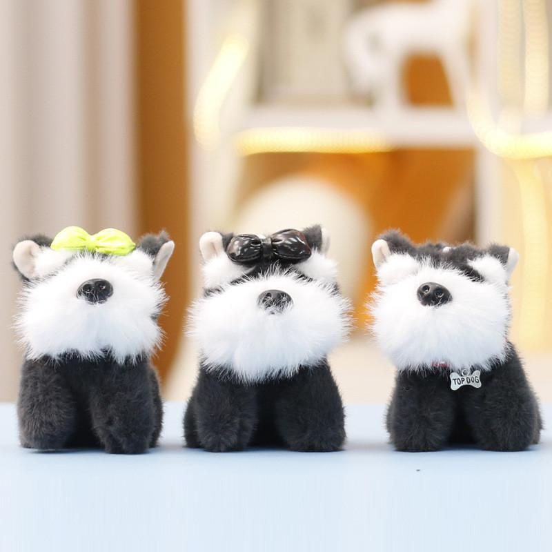 Шнауцер Мягкая Милая Животная Кукла Брелок Подвеска Для Рюкзака И Декора Машины