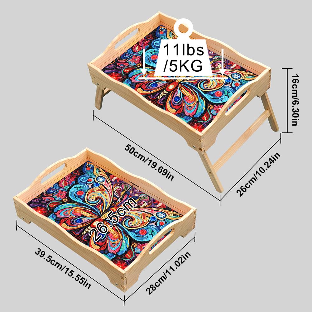 Деревянная обеденная тарелка с алмазной росписью, декоративный поднос с ручкой, алмазная мозаика, поднос для еды, столовая посуда, органайзер, домашний декор, подарок