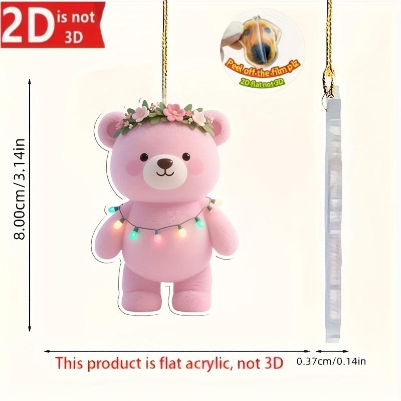 1pc Cute Pink Acrylic Snowman, Bear, Flamingo, Alpaca Christmas Tree Ornaments Hanging Decorations Christmas Gifts Home Decor