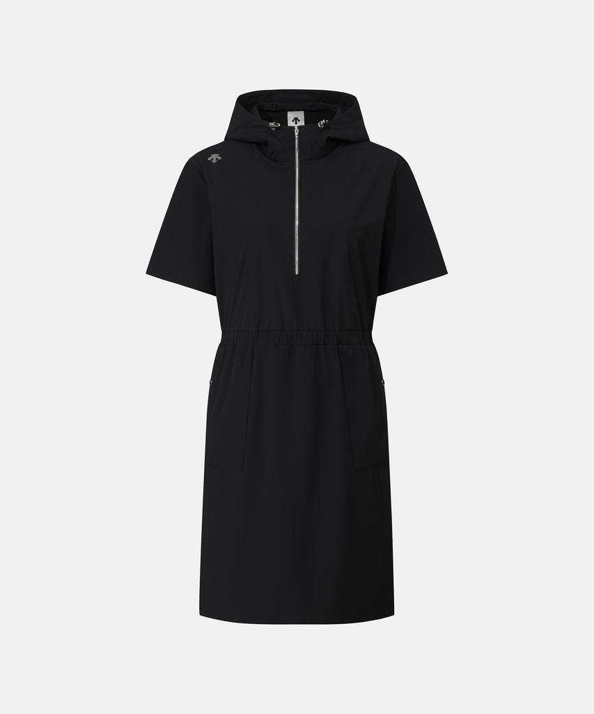 DESCENTE Женское тканое платье с капюшоном Черное Sr322Pop71