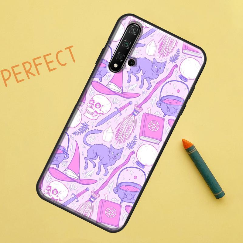 Witch Black Cat Case For Huawei Nova 9 10 SE 11i 8i 7i 3i Nova 5T Y60 Y61 Y70 Y90 P20 P30 P40 Lite P60 Pro