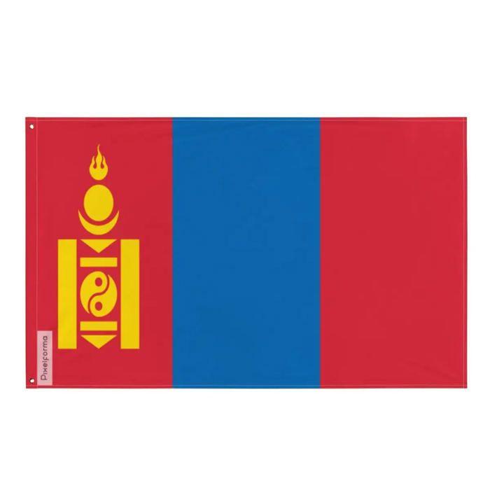 Drapeau - Mongolie - 128 X 192 Cm - Polyester - Recto/verso - Œillets En Fer