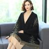 Versatile Scarf with Rhinestones for Women, Cheongsam Shawl, Imitation Cashmere, European and American Style, Hollowed-out Tassels, Thickened Cape