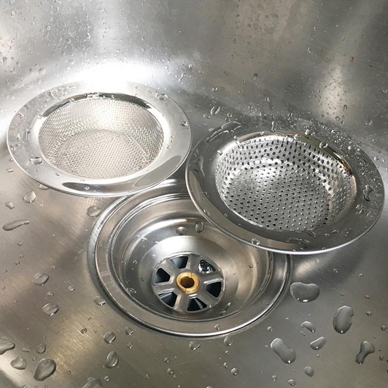 3 Size Stainless Steel Sink Strainer Drain Hole Filter Mesh Drainage For Kitchen