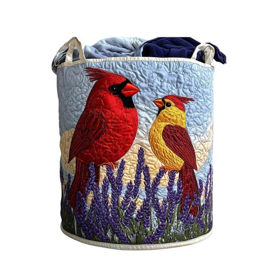 Quilted Laundry Basket, Thick Durable Fabric Storage Hamper, with Reinforced Handles, Clothes Toys Organizer for Home Decor