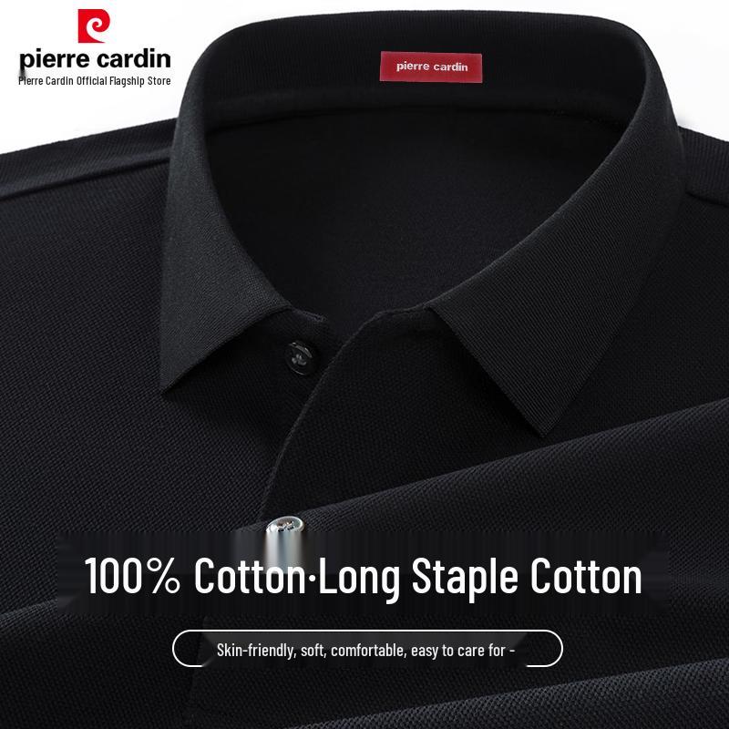 Pierre Cardin Мужская хлопковая футболка-поло с длинным рукавом 100%