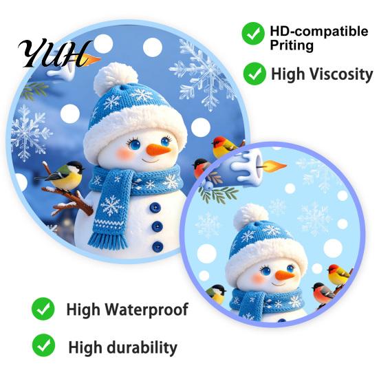 Decorative Window Sticker Christmas Static Glass Sticker, Santa Claus Snowman Reindeer PVC Cling, Reusable Waterproof Decal for Holiday Party Supplies