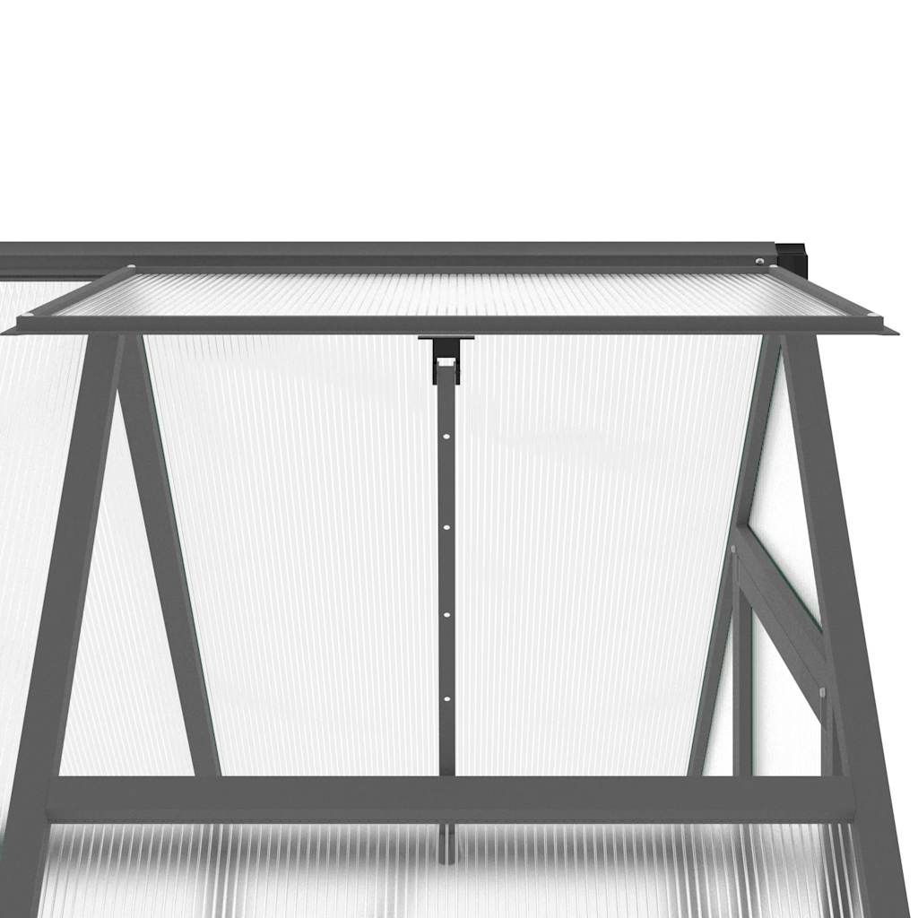 Greenhouse with Foundation Frame Anthracite 169 x 114 x 202 cm Aluminum