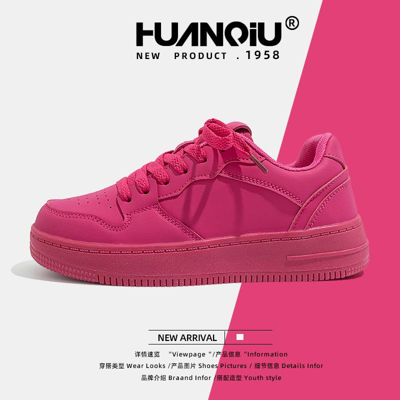 Global Women's Shoes Thick Baseplate Shoes 2025 Spring New Student Trend Versatile Casual Small Black Shoes ZHQ6338