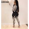 Women's New Sequin High-grade Long-sleeved See-through Jumpsuit