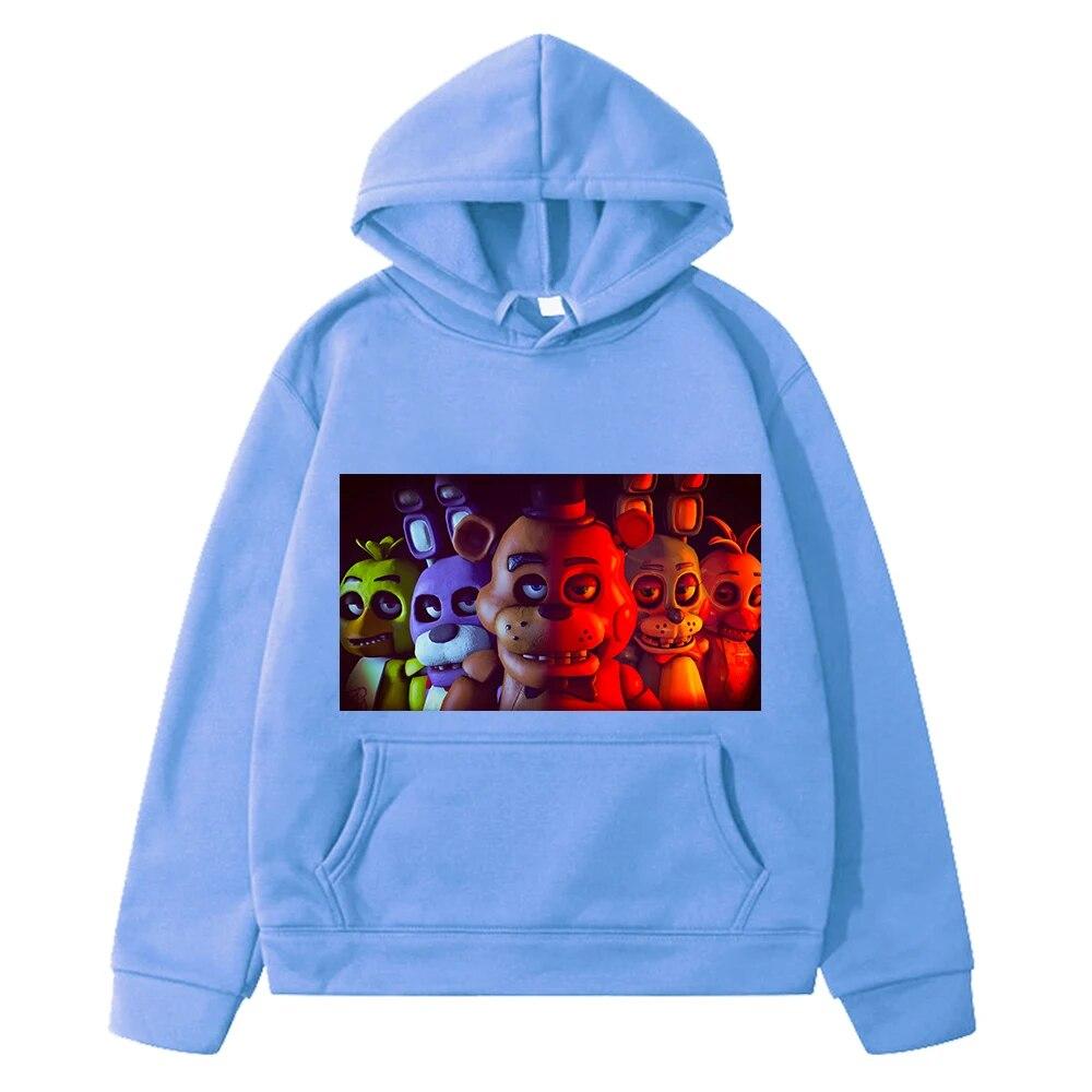 Толстовки Kawaii с изображением медведя и кролика, осенняя флисовая толстовка для мальчиков, толстовка с капюшоном в стиле аниме FNAF, пуловер y2k sudadera, куртка, детская одежда для девочек