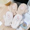 Fold-eared Rabbit Mittens Female Winter Cute Warm and Cold-proof Plush Thickened Plush Neck Cartoon