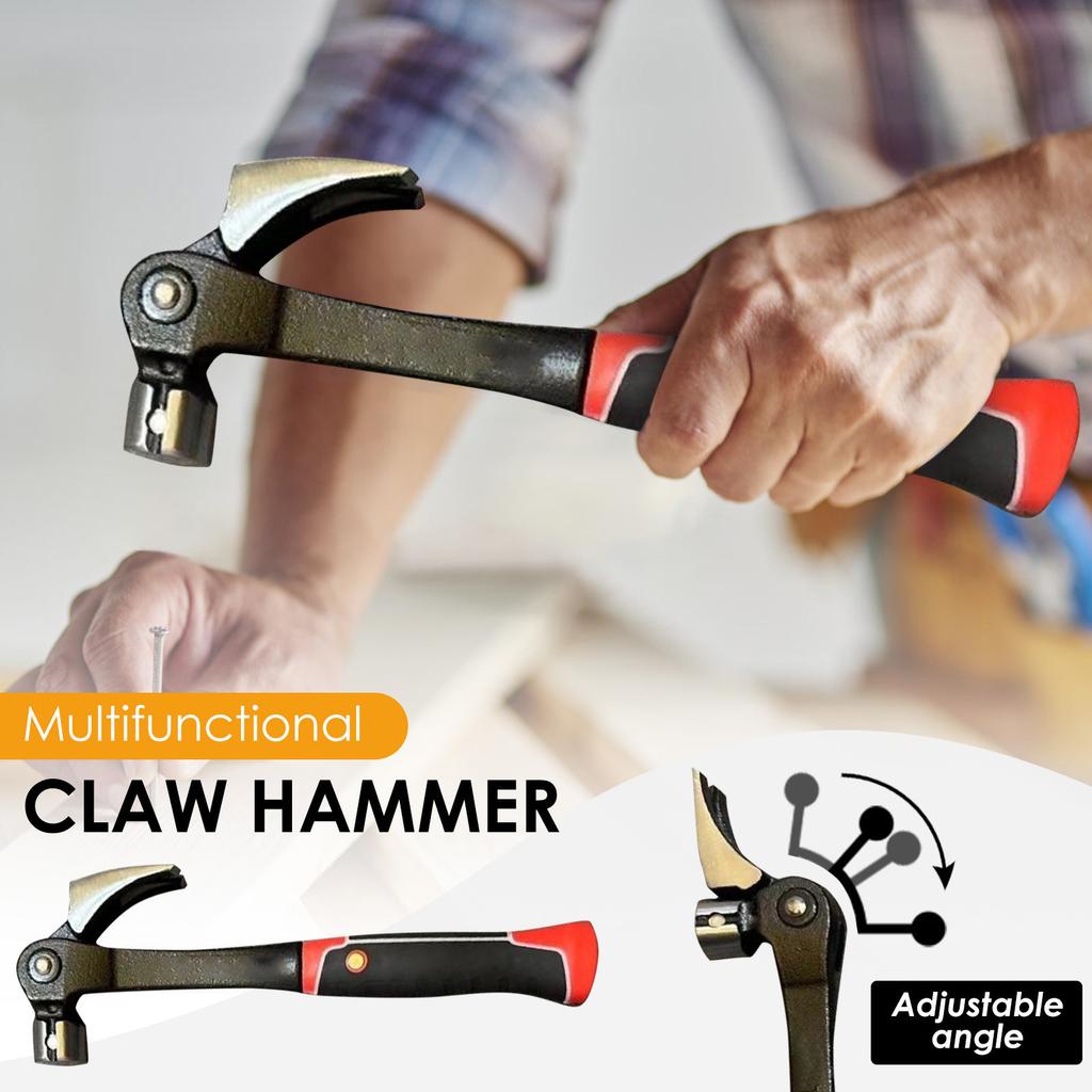 Multifunctional Hammer - One-piece Carbon Steel Forging, Ergonomic Non Slip Rubber Handle, Movable Hammer, Suitable For Garages,shops