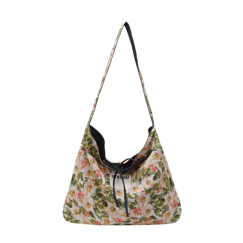 Весна и лето Новинка Ретро Этнический Стиль Цветочный Пэчворк Сумка Через Плечо Сумка Из Холщатки В Стиле Бохо Многоцелевая Женская Сумка