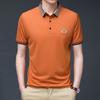 Мужская футболка с вышивкой, однотонная, свободного кроя, деловая рубашка поло, одежда