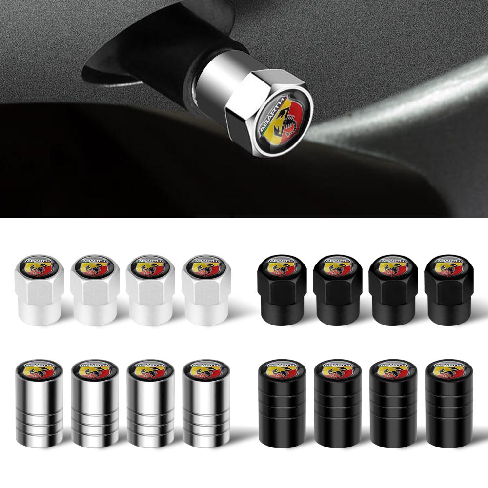 4Pcs Aluminum Car Wheel Tire Air Valve Dust Cap Auto Accessories For Fiat ABARTH Argo 124 500 595 Fiorino Grande 600 500L Ducato