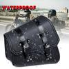 Left / Right or Both Side Motorcycle Saddlebags Side Tool Bag PU Leather Luggage Saddle Bag Pouch Black Universal