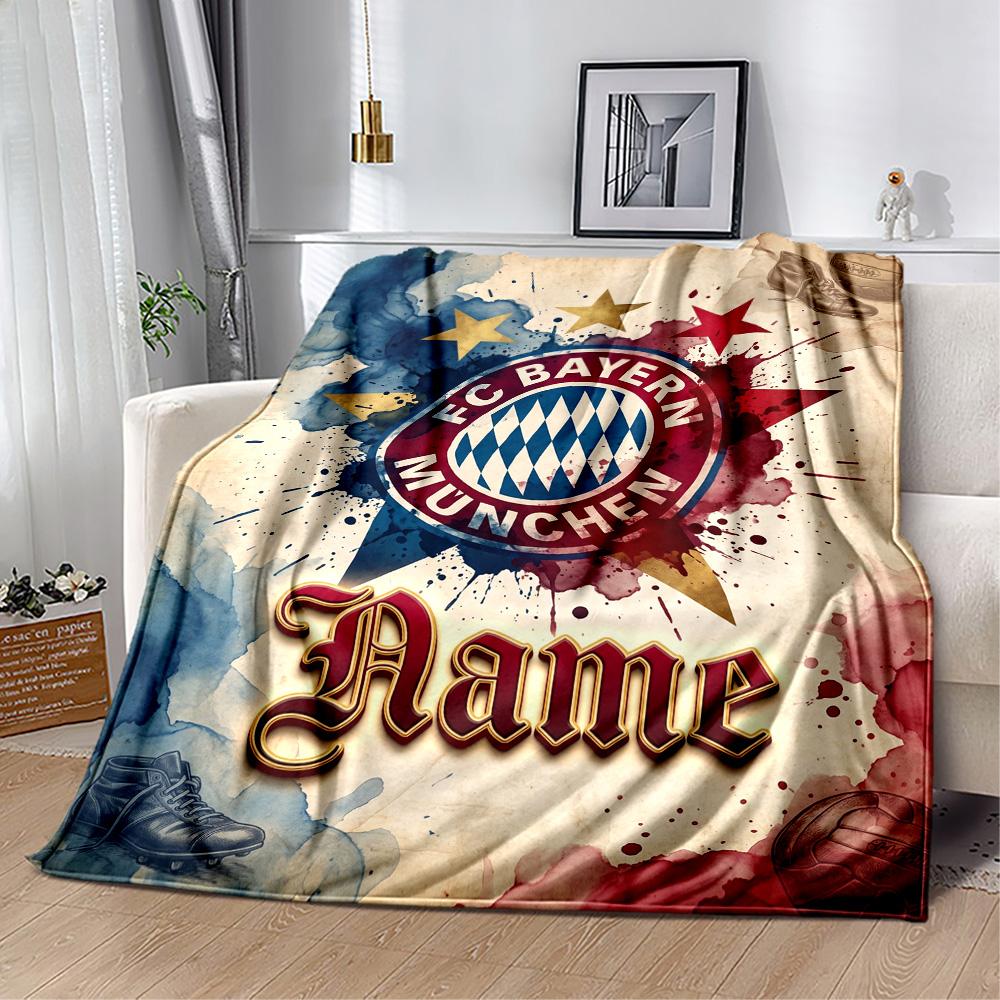 German Football Crest Artwork Personalized Text Blanket Multi-purpose Personalized Blanket Durable Comfort Throw For Bedding Bed Office Livingroom