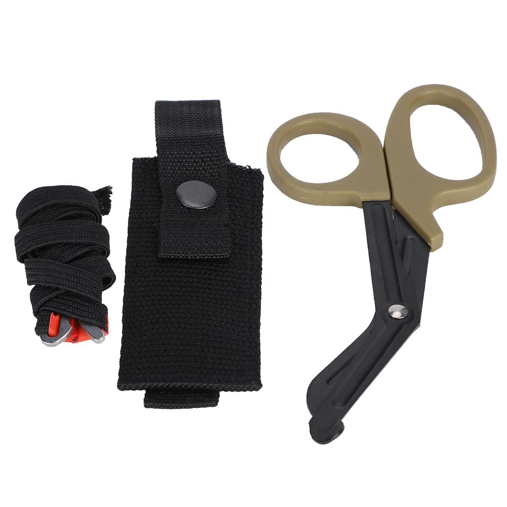 Ножницы для перевязки Ножницы для выживания в чрезвычайных ситуациях Тонкие зубья для резки Холщовая сумка Жгут