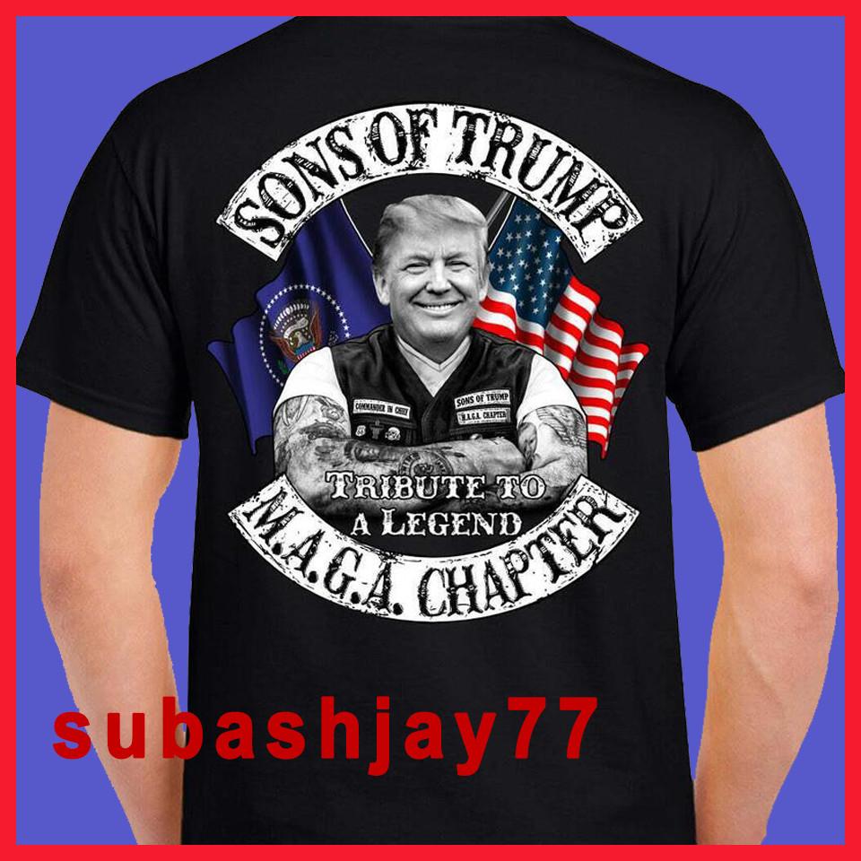 Сыновья Трампа Смешной Мотоциклетный Юмор MAGA Дональд Трамп Татуировка Байкерская Футболка Унисекс Футболка