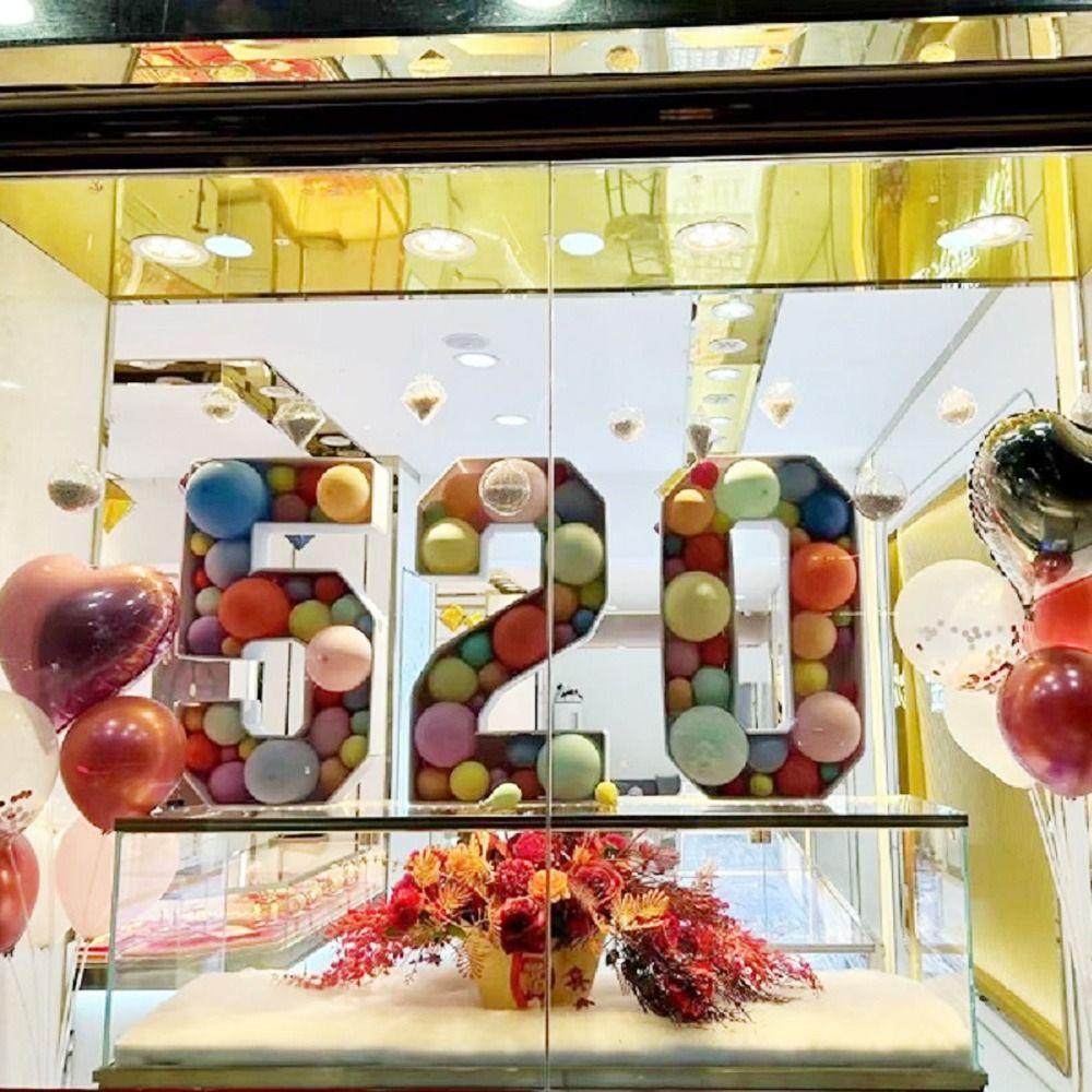 Numbers 0-9 Balloon Number Box Three-dimensional Digital Marquee Balloon Frame  Graduation Party