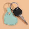 Simple Leather Heart Keyring Fashion Colorful Pendant Charm Heart Shape Keychain Birthday Gift