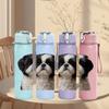 1PC Black White Spaniel Dog 750ml Color Plastic Sports Water Bottle Leakproof Flip Straw Lid Suitable for Sports Office Home Use