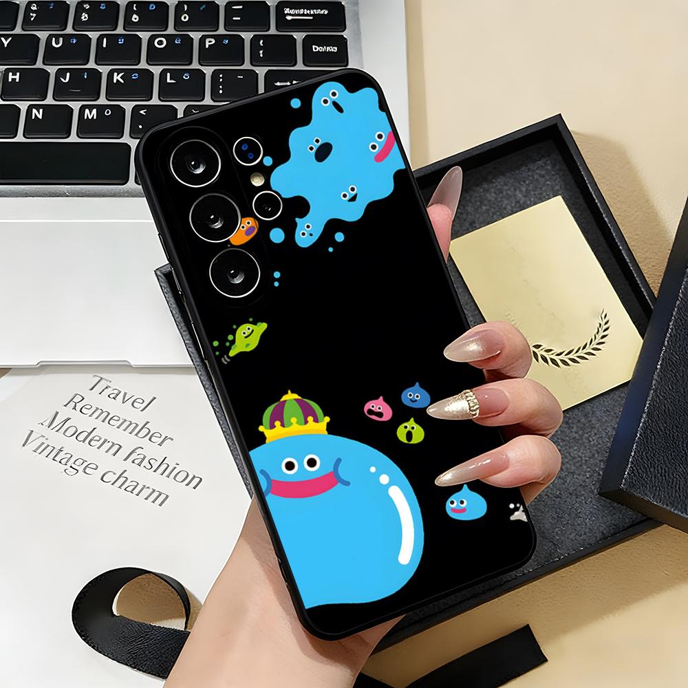 D-dragon Q-Quest Слайм Чехол для телефона Samsung S26 S25 S24 FE S23 S22 S21 Plus S20 Ultra Note20Ultra Черный Мягкий чехол
