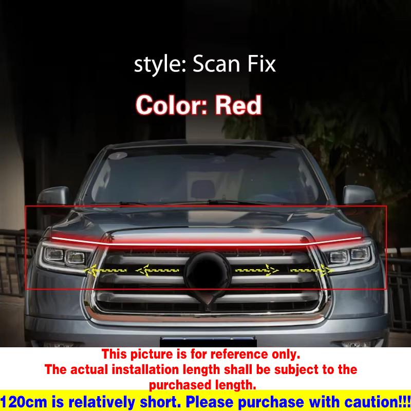 DRL For Great Wall Poer Pao 2019-2022 Universal Scan Starting LED Daytime Running Lights fog lamp Led Car Hood Lights Strip 1pcs